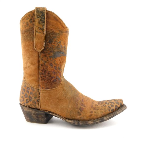 New OLD GRINGO Brown Leopard Leather Western Boots 8 - Picture 2 of 8